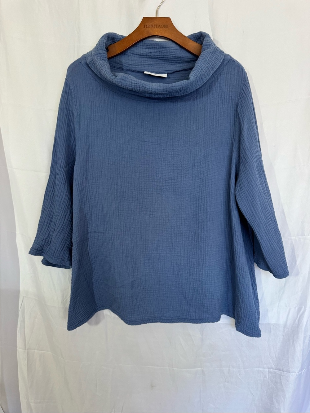 Bryn Walker Etta cotton gauze funnel neck tunic top size XL